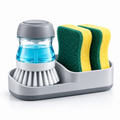 Soap-Dispensing Dish Brush & Sponge Caddy Set — 2