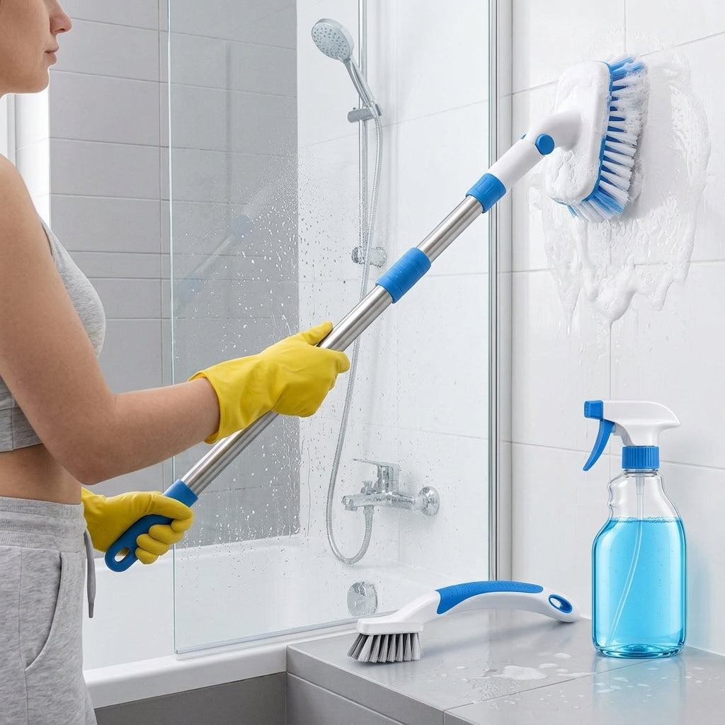 Extendable Tile & Grout Scrub Brush Set — 5a
