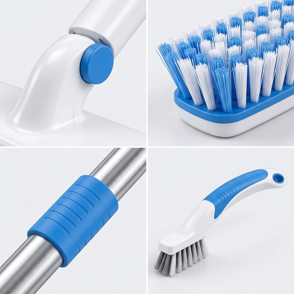 Extendable Tile & Grout Scrub Brush Set — 5aa