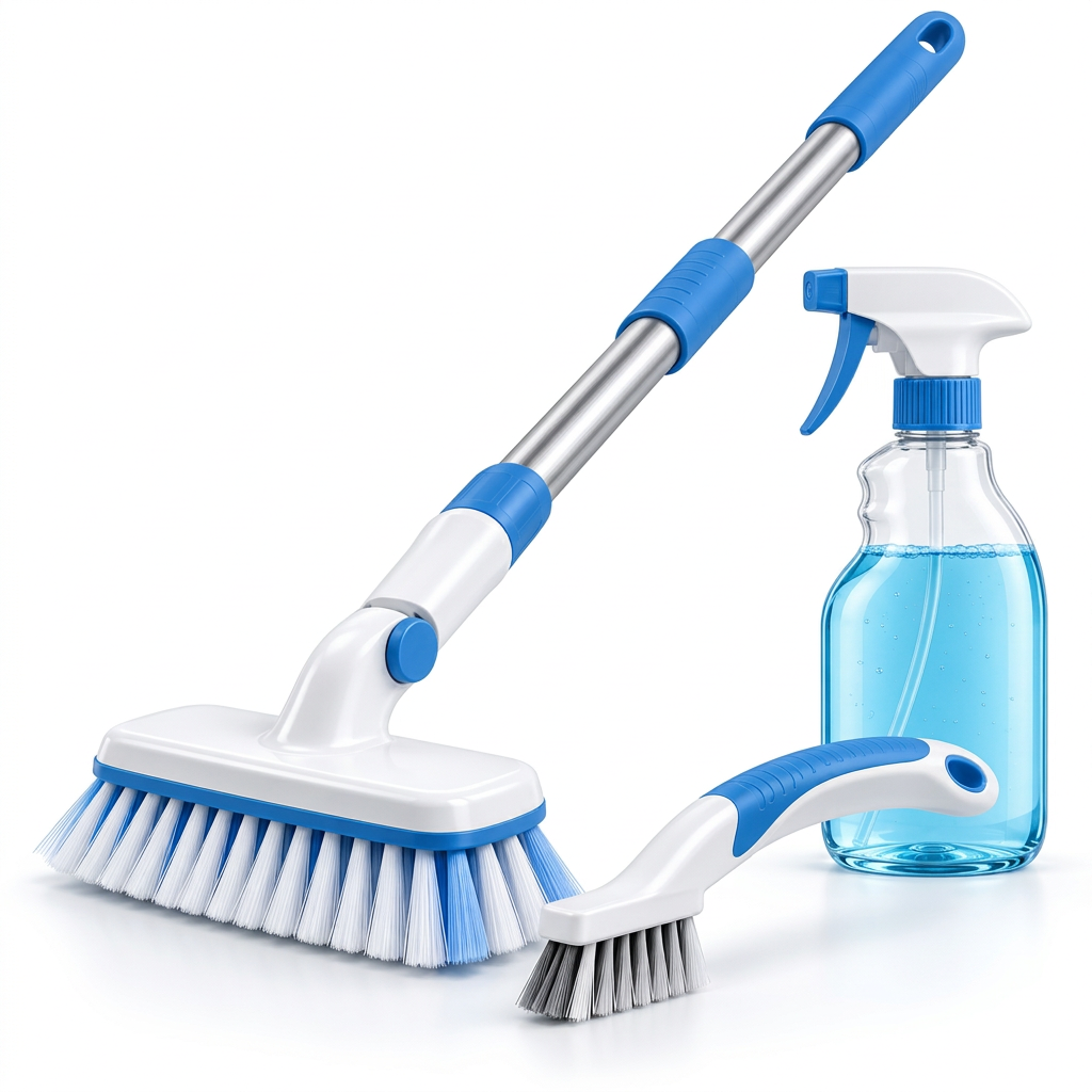 Extendable Tile & Grout Scrub Brush Set — 5aaa