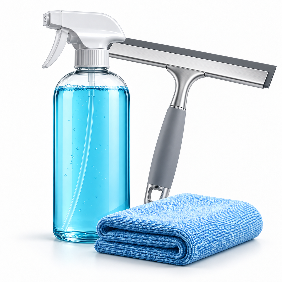 Shower Glass Squeegee & Cleaning Cloth Set — 6