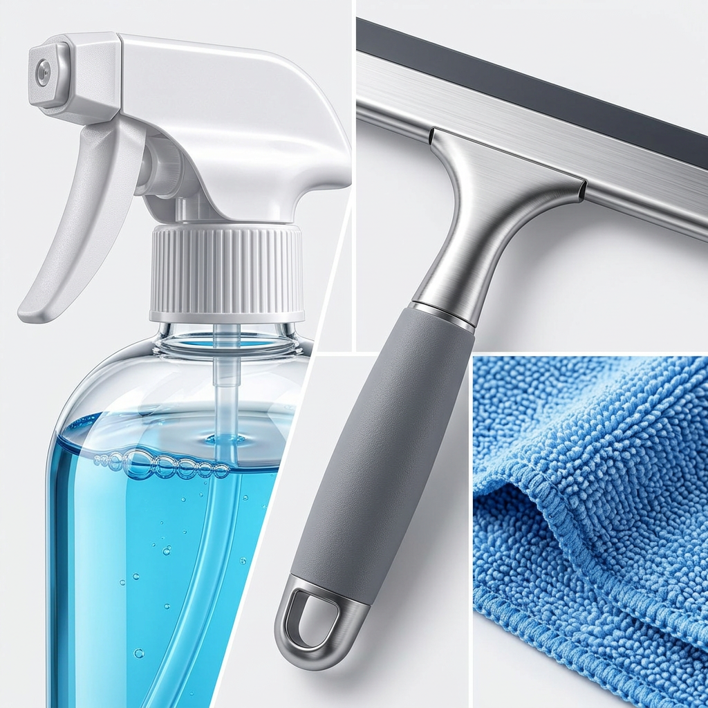 Shower Glass Squeegee & Cleaning Cloth Set — 6aa