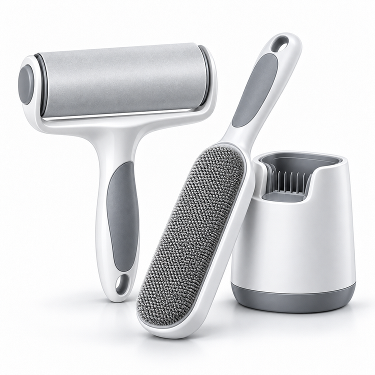 Reusable Pet Hair Remover Roller & Brush Set